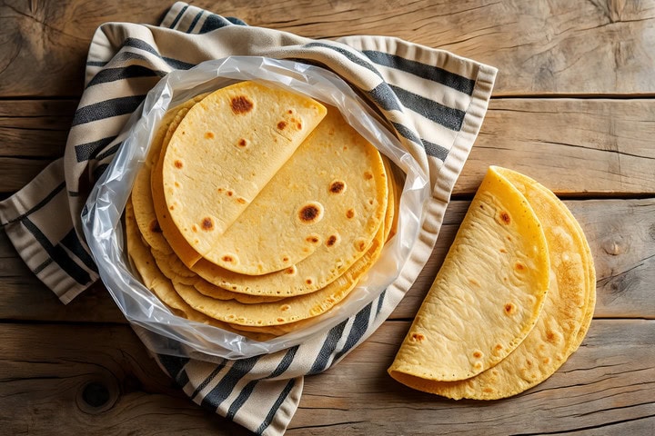 Deliciosas tortillas de harina en un tazón, ideal para una comida saludable y nutritiva, perfectas para quienes desean perder peso comiendo rico.